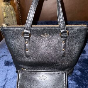 Kate Spade Black Leather Tote Bag